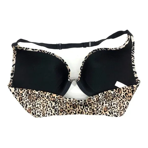 Victoria's Secret Bra Leopard Plunge Front Closure Underwire - Picture 4 of 6